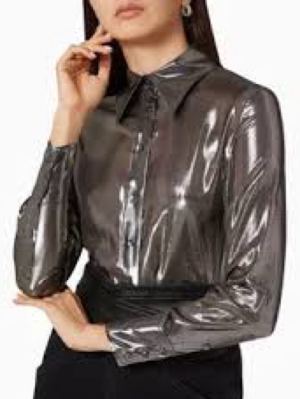 ANTHROPOLOGIE LIQUID PEWTER TOP